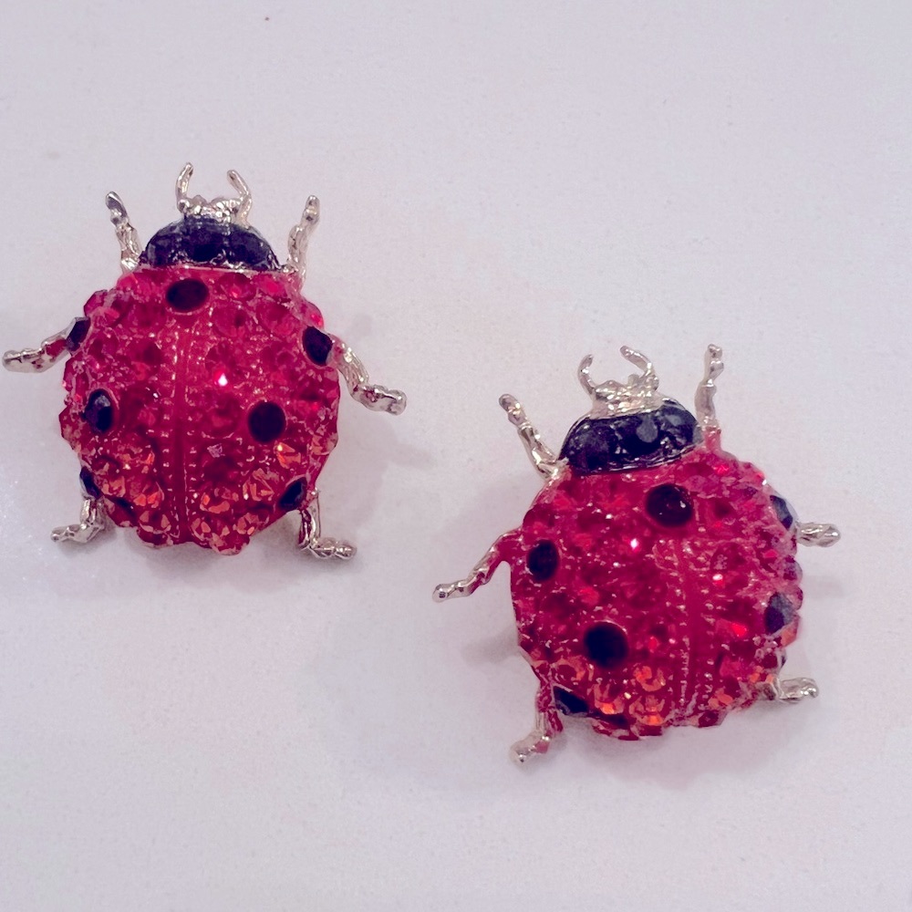 Crystal 80s Ladybug earrings ❤️